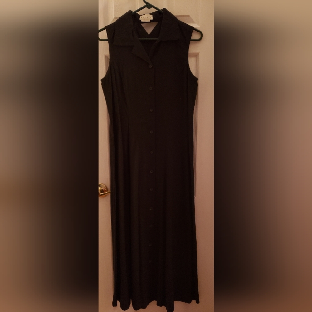 Vintage Women's Maxi Dress Black CrissCross Back PreOwned Good Condition,  Small